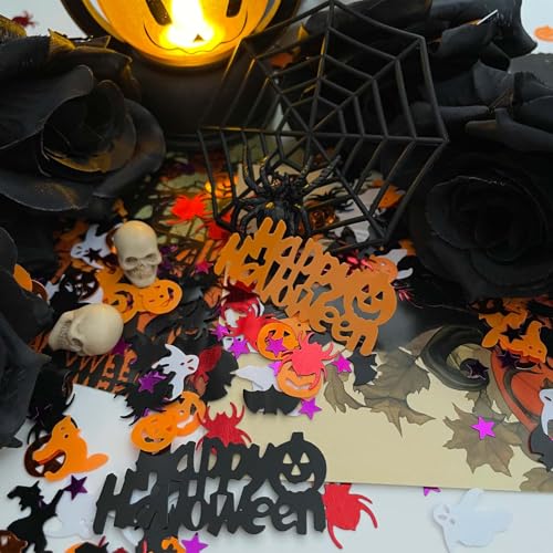 Halloween Glitter Confetti - Spooky Shapes & Metallic Colors - Happy Halloween Variation