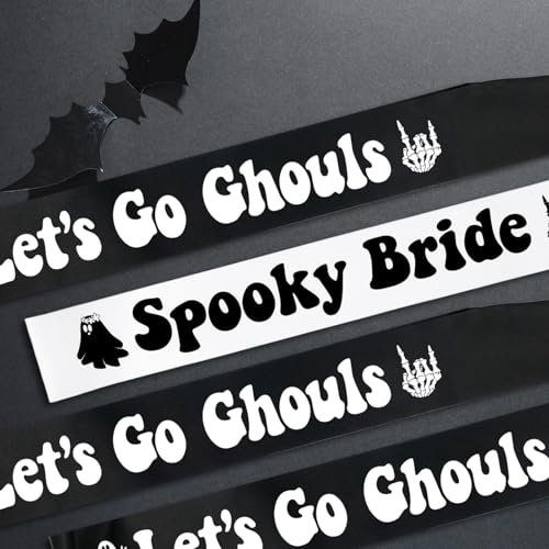 Halloween Bridal Sash Set - Spooky Bride and Bridesmaid Sashes for Gothic Bachelorette Party