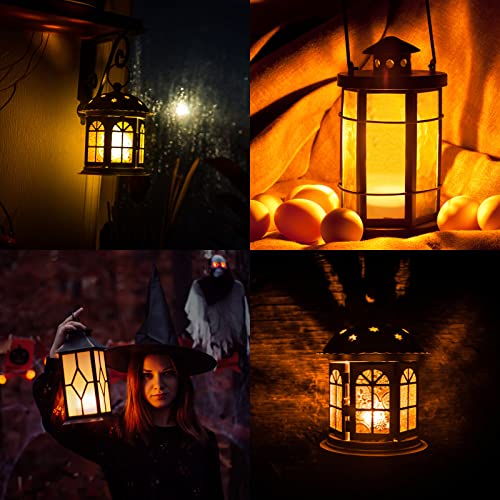 Orange LED Flameless Pumpkin Lights with Remote - 6 Pack Halloween Candle Decor