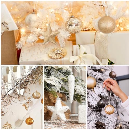 White Halloween Ornament Hooks Set - 600 Pack Snap Hangers for Decorations