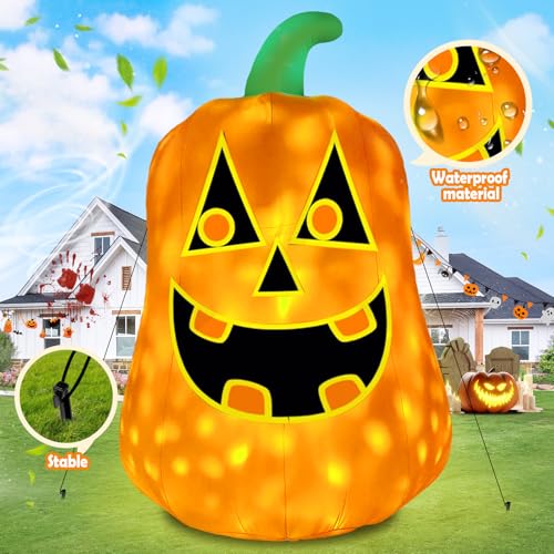 Giant Pumpkin Inflatable Halloween Decoration - 12FT Outdoor & Indoor Yard Decor with Built-in LED Lights & Flashing Light - Variation of THIS listing