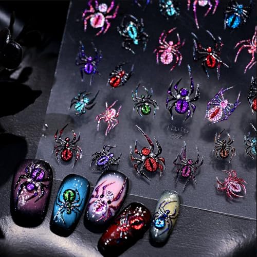 Halloween 5D Embossed Spider Nail Stickers Color 044 for Nail Art & Manicure