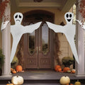 Outdoor Flying Ghost Decorations Set - 53 Inch Bendable White Ghost for Yard, Tree Wrap Halloween Decor - 2PCS