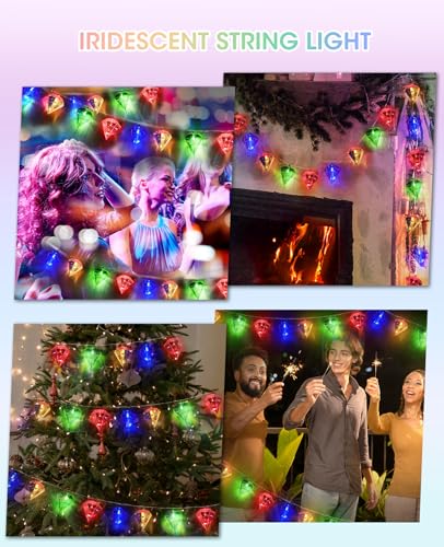 Iridescent Big Diamond String Lights 10Ft 20 LED Fairy Lights - Color Variation