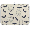 Halloween Spooky Ghost Bats Dish Drying Mat - 18x24 in Multicolor, Microfiber Kitchen Counter Pad