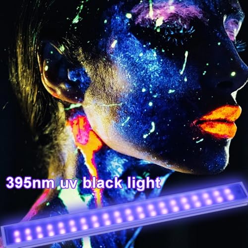 395nm UV Black Light Bar 2 Pack - Dimmable LED Strip for Glow Parties & Decorations