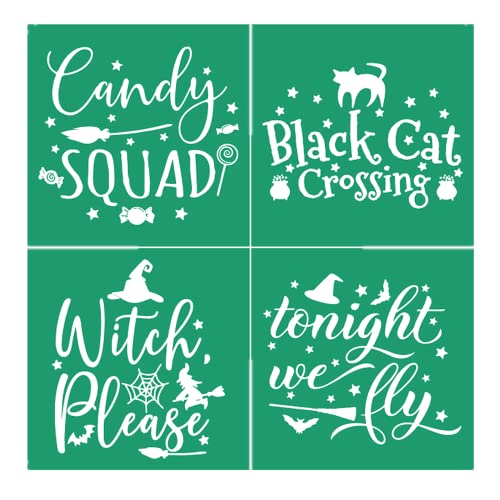 Halloween Reusable Silk Screen Stencil - Black Cat Variation for DIY Crafts & Home Decor