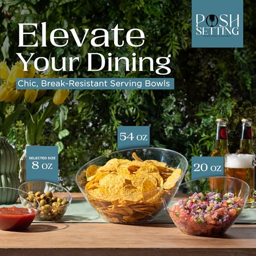 Clear Angled Plastic Serving Bowls - 8oz Small Pack of 5 for Parties - Variation: Clear / Small 8 OZ