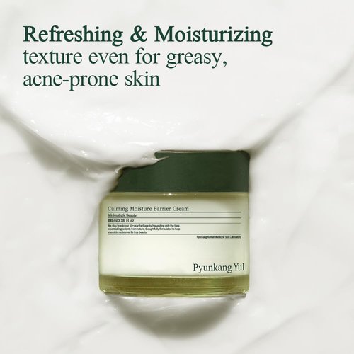 Pyunkang Yul PKY Calming Moisture Barrier Cream Instantly Soothes Sensitive Skin, Hyaluronic Acid & Ceramide for Hydration, Vegan, Korean Skincare (3.38 Fl. Oz, 100ml)