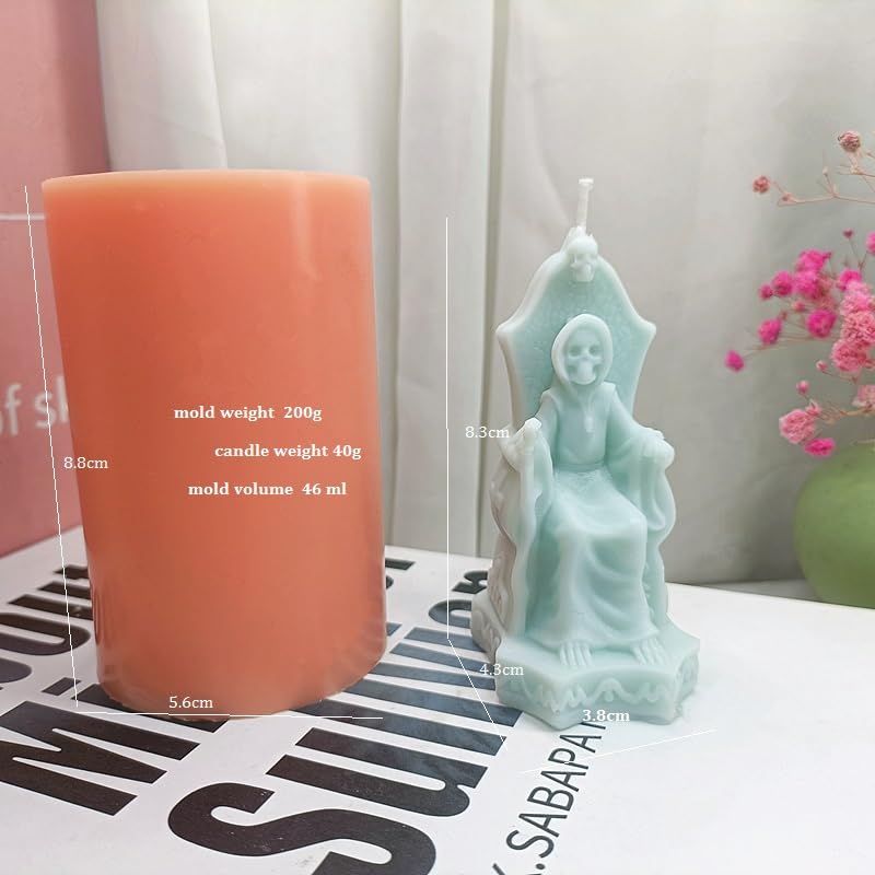 Halloween Skull Brain Candle Mold Silicone DIY Craft Kit