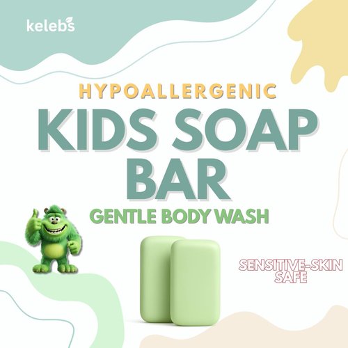 KELEBS Hypoallergenic Kids Soap Bar 2-Pack - Organic Chamomile Body Wash for Gentle Cleansing