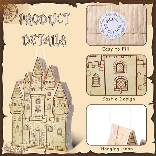 Fullhawl Castle Piñata Set - Retro Castle Party Decorations with Stick & Blindfold