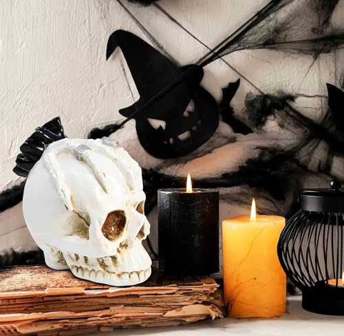 Life Size Halloween Skull Decoration with Skeleton Hand - Gothic Haunted House Decor