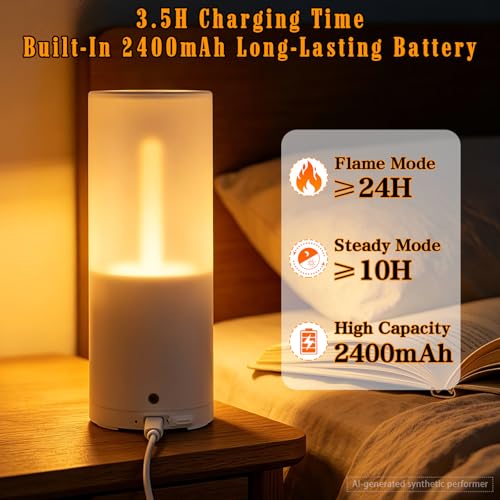Rechargeable LED Flame Effect Light with Remote Waterproof White - Swingers