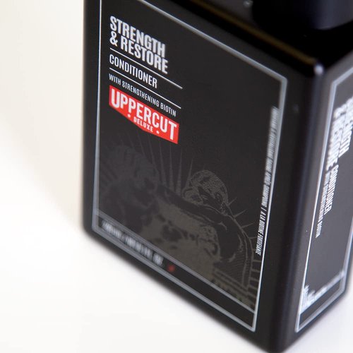 Uppercut Deluxe Conditioner - Strength & Restore 8oz | Biotin & Caffeine for Thin, Fine Hair | Moisturizing Daily Care
