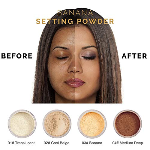 Translucent Matte Face Powder with Puff - Long Lasting, Photo & Flash Tested - 02 Cool Beige