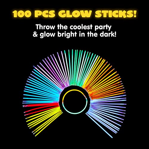 1000-Piece Glow Stick Bulk Party Pack with Connectors - Neon Neon Glow in the Dark Party Supplies - Variation of THIS listing
