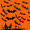 120 Pcs Halloween Bat Wall Decals Waterproof 3D Decorations for Home & Party