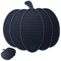 Pumpkin Shaped Coffee Bar Mat - Gothic Halloween Black Rubber Drink Coaster