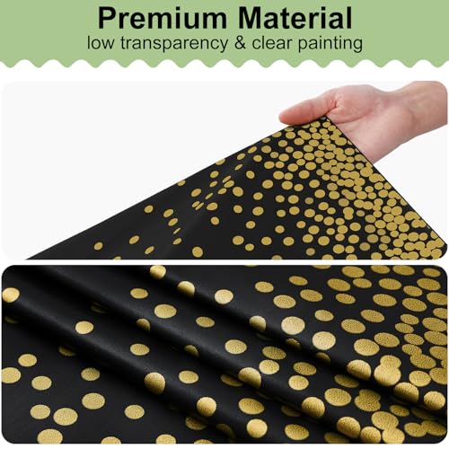 Black and Gold Disposable Tablecloth 54x108 Inches - Pack of 10