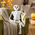 Life-Sized Skeleton Throw Pillow - Halloween Decor, 46 Inch Plush Skull Cushion