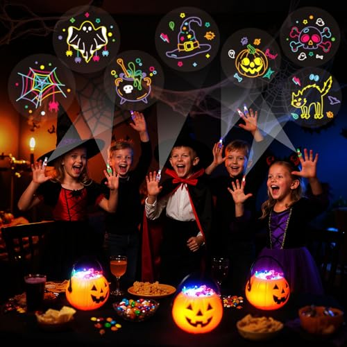 Halloween Finger Lights Set - 24 LED Glow-in-the-Dark Party Favors & Decorations