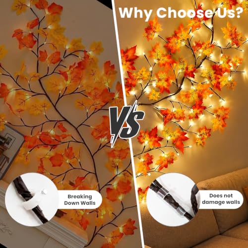 7.5FT Autumn Maple Leaf LED String Lights with USB & Remote Control