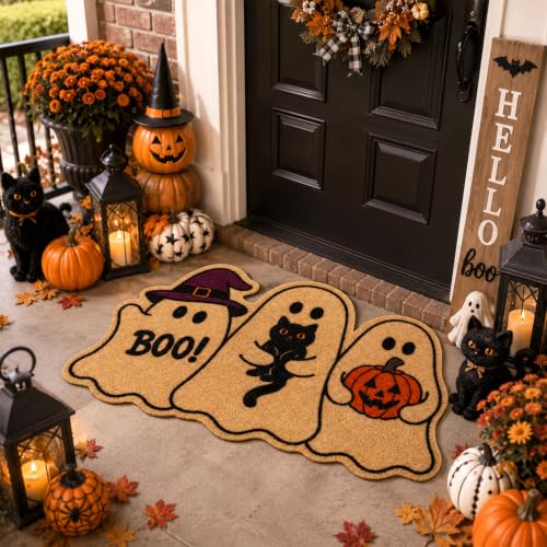 Halloween Ghost Welcome Doormat - Ghost Boo Variation Outdoor Door Mat