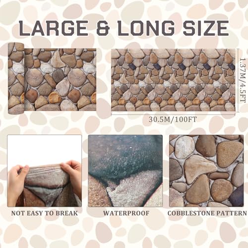 Cobblestone Tablecloth Roll 100 Ft x 54 in Disposable Plastic for Parties and Events - Variation: 1200" x 54"