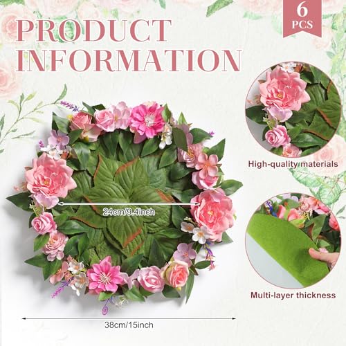 Artificial Wildflower Placemat Set - 9.4 Inch Tropical Table Decor