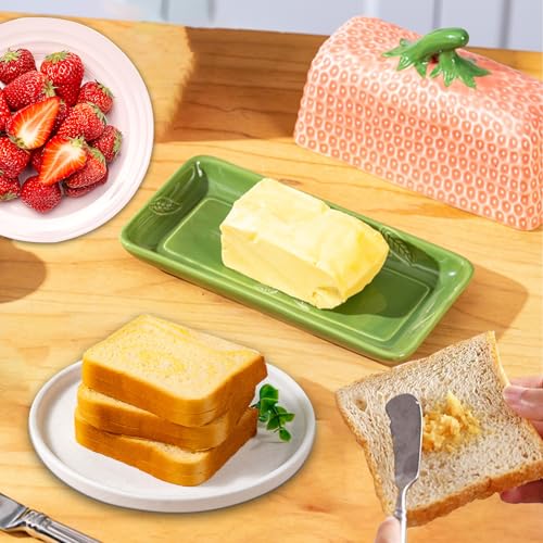 Pink Pumpkin Butter Dish Set with Lid - Multi-Purpose Kitchen Snack Plate & Decor