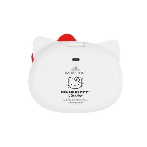 Impressions Vanity Hello Kitty LED Compact Mirror for Purse, Travel Lighted Makeup Mirror with 3X Magnification, Adjustable Brightness, Soft Touch Sensor Button and Hello Kitty Figural Shaped Design