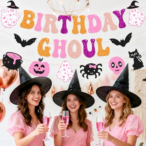 Halloween Birthday Banner - Spooky-Glam Glitter Party Decor
