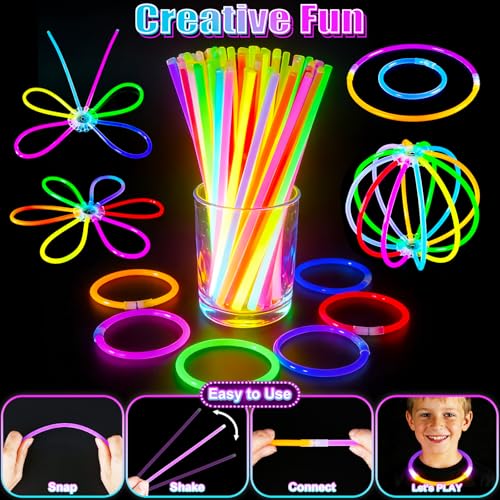 154-Piece Glow in the Dark Party Supplies Set for Kids & Adults - Neon Party Favors & Accessories