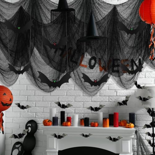 Halloween Bat Ceiling Decoration Kit - 65 Pcs Indoor Wall Hanging & Wall Stickers