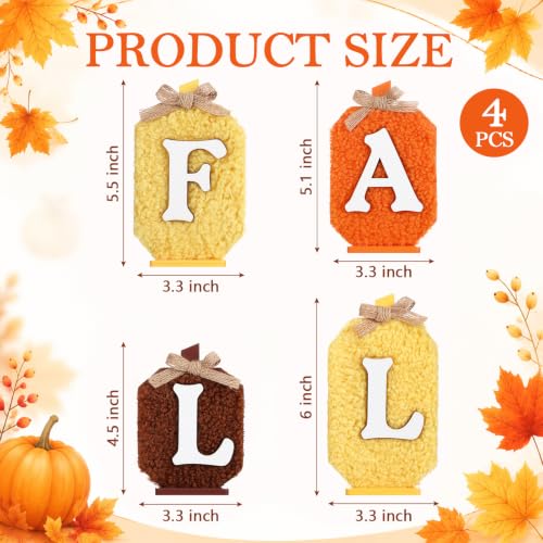 Fall Wooden Sign Set with Teddy Fleece & Jute Bows - Seasonal Home Decor