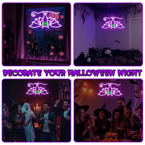 Halloween Bat Neon Sign Hanging Bat LED Neon Light - Gothic Window Decor - D-HangingBat