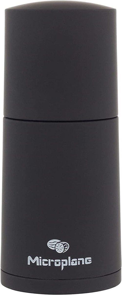 Microplane Spice Mill - Manual Cinnamon Grinder & Nutmeg Grater | Sleek Black Design