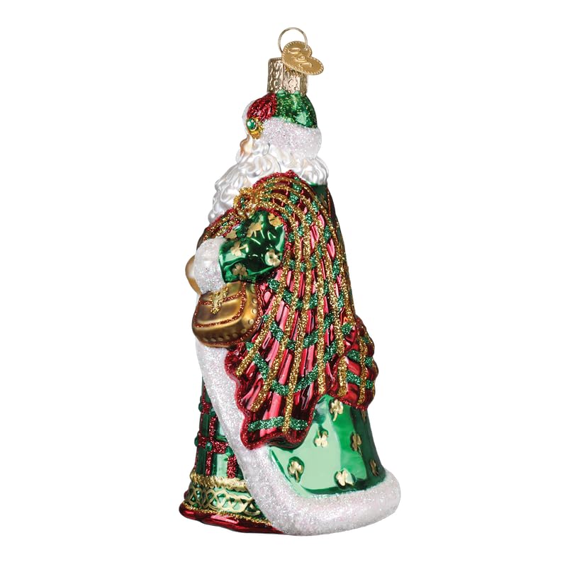Irish Father Christmas Glass Ornament - Handcrafted Holiday Tree Decoration