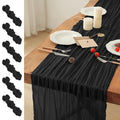 Black Cheesecloth Table Runner 6 Pack - 35x120 Inch Boho Rustic Decor