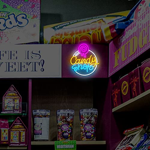Candy Shop Neon Sign - Dimmable LED Wall Decor for Parties & Business - Candy Variation