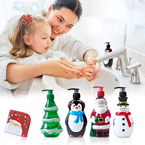 Christmas Bathroom Decorations - Simple Merry Christmas Soap Dispenser - Refillable Hand Pump, 4 Variations