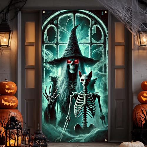 Halloween Moonlit Skeleton Pair Door Cover Decorations - Variation: Halloween Skeleton Dance