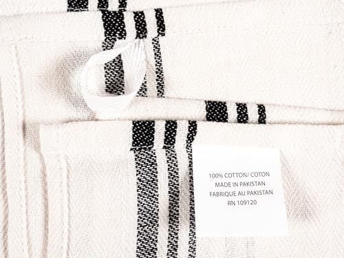 Assorted Flat Kitchen Towels Set of 10 - Black, 18 x 28 Inches - Kitchen & Dining