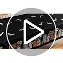 Halloween Tablecloth Set - 2 Disposable Black and Orange Plastic Table Covers with Spider Web Bat Ghost Design - 54x108 Inches, Indoor Outdoor Party Decor