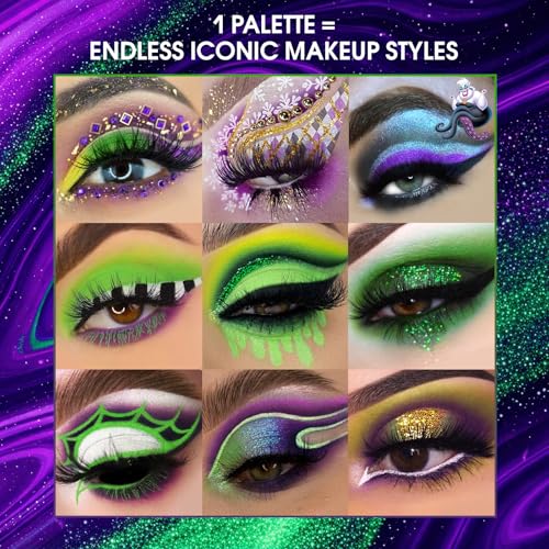 Carnival Party Eyeshadow Palette - Purple Green Gold Matte Shimmer Bold Makeup