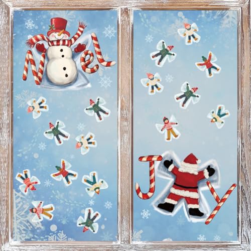 Winter Christmas Window Cling Stickers - 57 PCS Holiday Decor for Glass & Mirrors