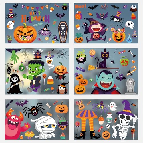 Halloween Window Clings - 102 PCS Spooky & Fun Decorations for Home & Party - Variation: Halloween