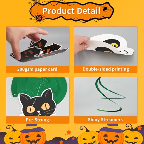 Halloween Hanging Swirl Decorations 36 Pcs Ceiling Streamers Ghost Pumpkin Witch