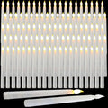 150 Pcs 8.5 Inch White Flameless LED Taper Candles Bulk - Safe & Romantic Lighting